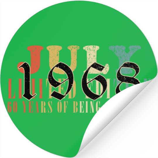 July 1968 Anniversary July 1968 July Stickers