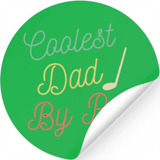 Coolest Dad By Par Retro Funny Fathers Day Golf Stickers