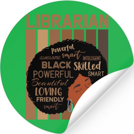 Librarian Melanin African Reading Lover Stickers