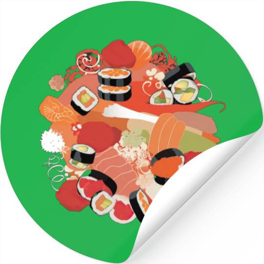 Sushi Love: Tempting Delicacies for Foodies Stickers