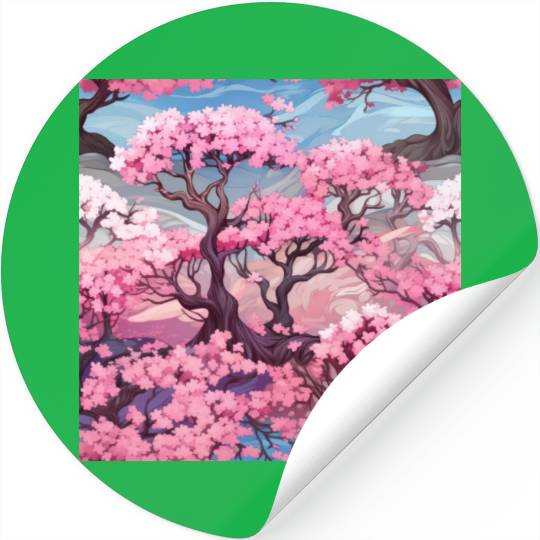 Anime Euphoria: Fantasy Cherry Blossom Dreamscape Stickers