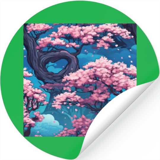 Anime Euphoria: Fantasy Cherry Blossom Dreamscape Stickers
