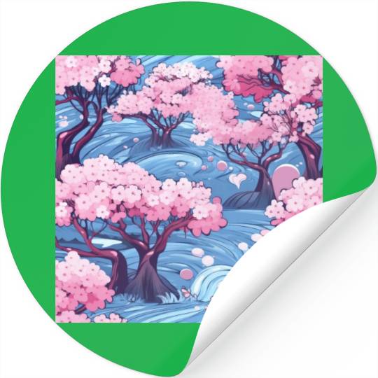Anime Euphoria: Fantasy Cherry Blossom Dreamscape Stickers