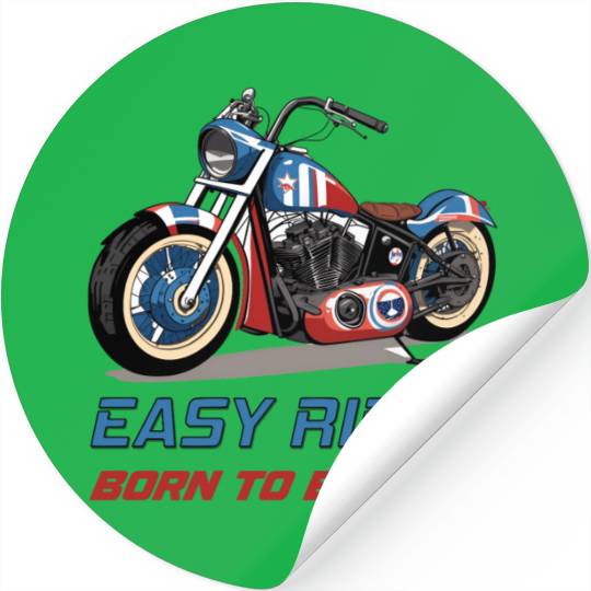 Easy Rider Motorcycle Chopper Stars and Stripes Stickers