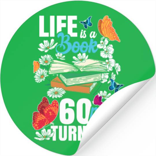Life Is a Book 60 Pages Bookworm Flower 60th Stickers