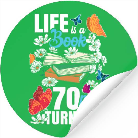 Life Is a Book 70 Pages Bookworm Flower 70th Stickers