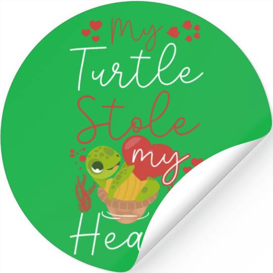 Sea Turtle Tortoise Valentines Day Stickers