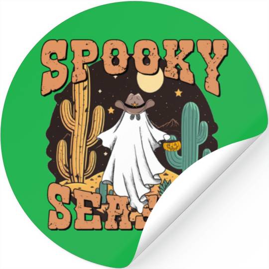 Spooky Season Western Ghost Halloween Stickers