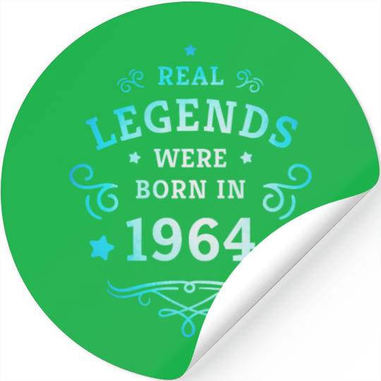 Real Legends were born in 1964 60th Birthday Gift Stickers