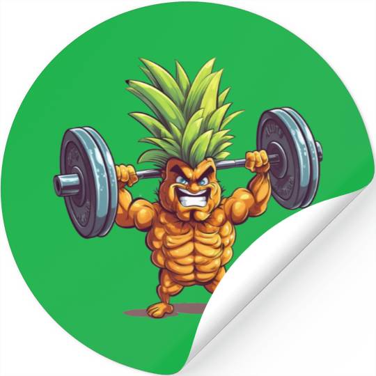 Pineapple with dumbbell Stickers