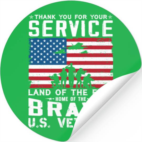 US Army Veteran Land Of The Free Stickers