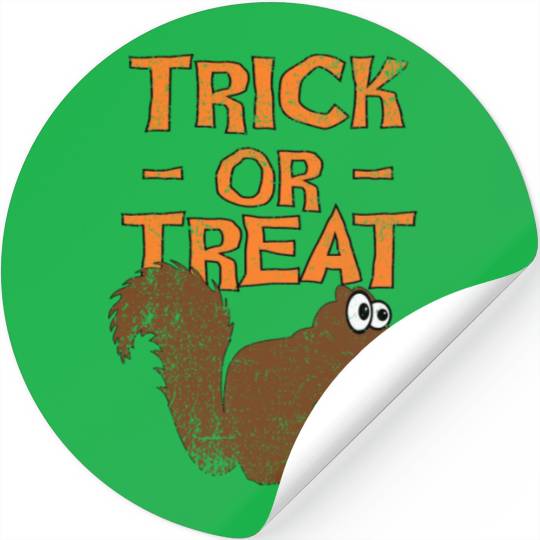 Halloween Squirrel Trick Or Treat Stickers