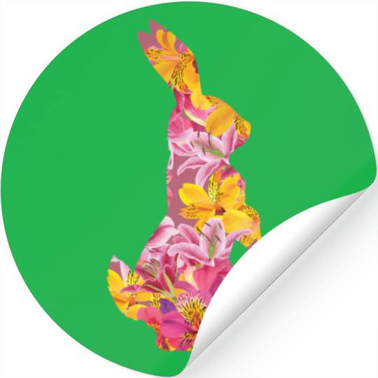 Happy Easter Rabbit Bunny Ears Eggs Hunter Stickers