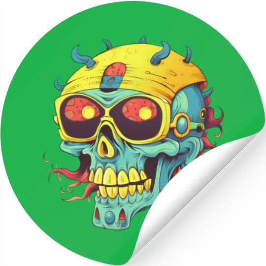 zombie skull skull Stickers