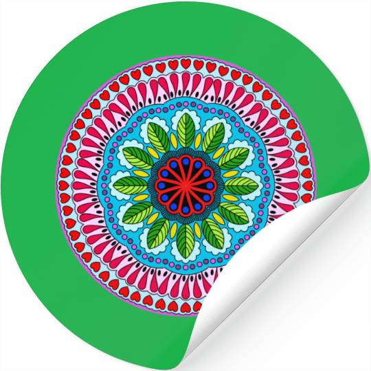 Colorful Mandala Pattern Modern 9 Stickers
