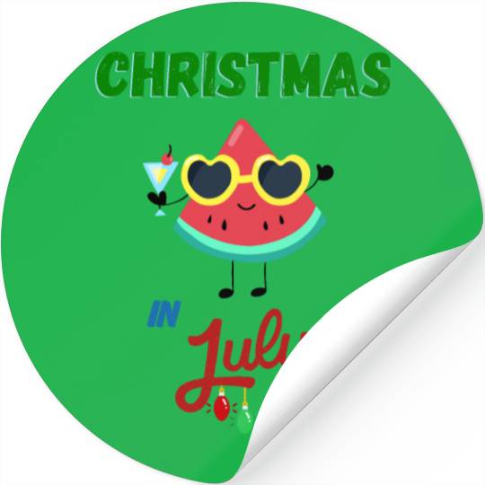 christmas in july cute watermelon Stickers for summer