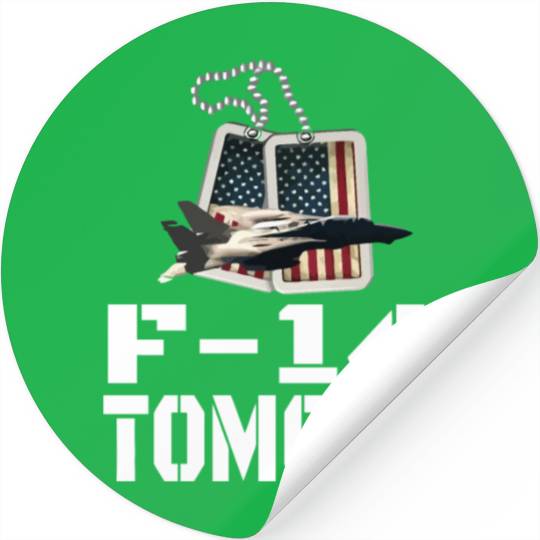 F 14 Tomcat US Flag Stickers