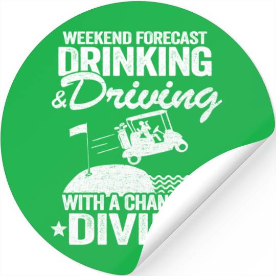 Beer Golf Cart Drinking Driving Diving Golfing Stickers