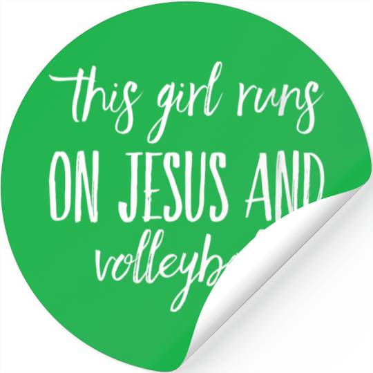 This Runs On Jesus And Volleyball Christian Stickers