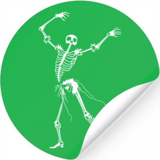 Dancing Skeleton White Stickers