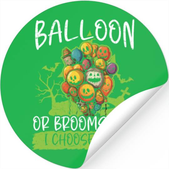 Balloon Halloween Trick Or Treat Spooky Boo Ghost Stickers