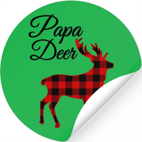 Buffalo Plaid Christmas Deer Stickers