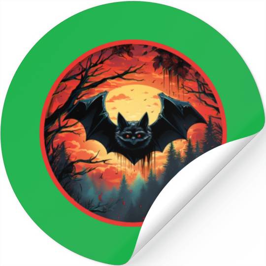 Bats Bat Fruit Bats Halloween Stickers