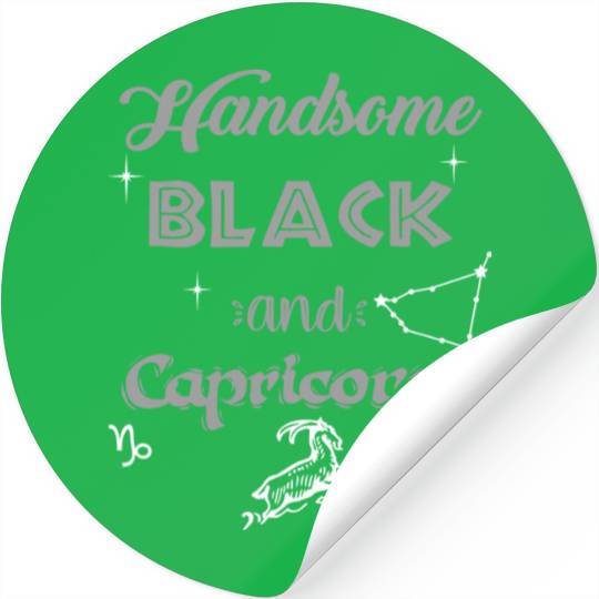 Handsome Black Capricorn Stickers