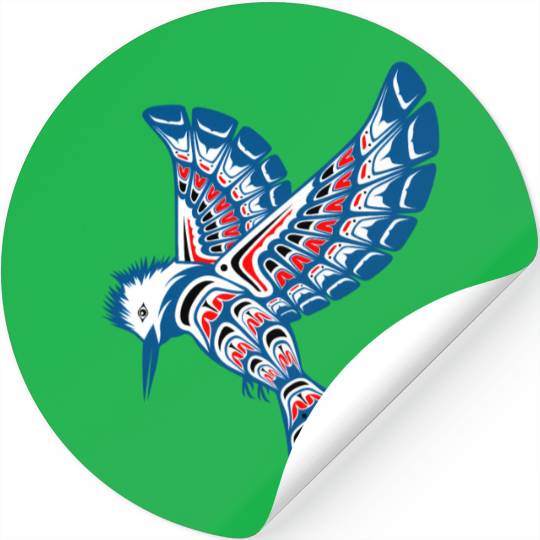 Native American Style Kingfisher Pacific Northwest Stickers