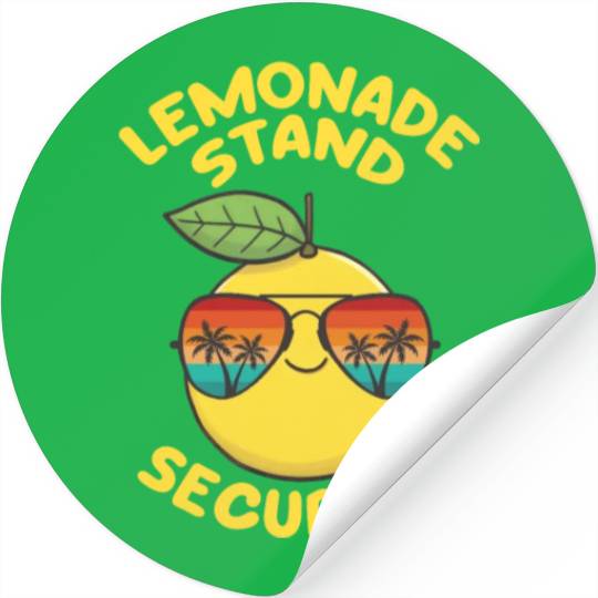 Lemonade Stand Security Cute Lemon Summer Stickers