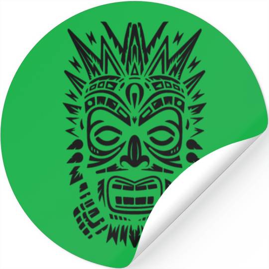Tribal Tiki Maori Retro Polynesian Mask Stickers