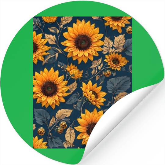 cool a sunflower pattern designed cute Stickers
