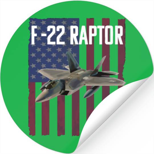 F 22 Raptor Aircraft USA Flag Stickers