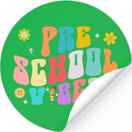 Back To School Vibes Retro Teacher Student Stickers