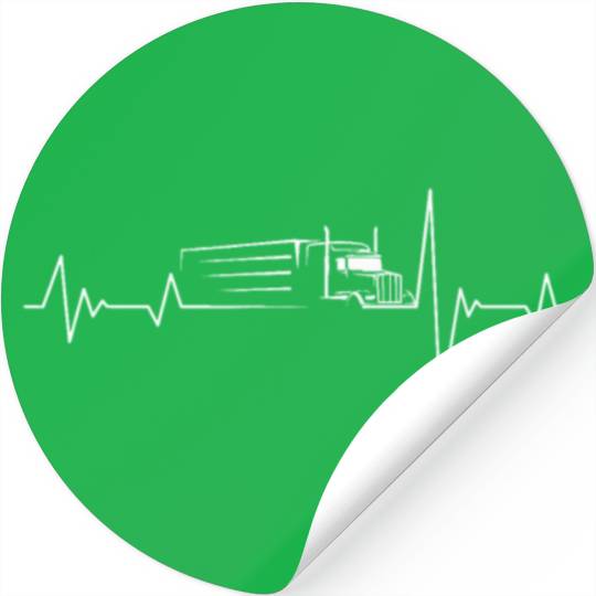 Truck driver heart beat 18 wheeler semi-trailer tr Stickers