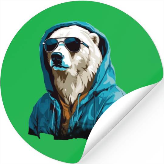 Street Style Polar Bear | Polar Bear Lovers Stickers