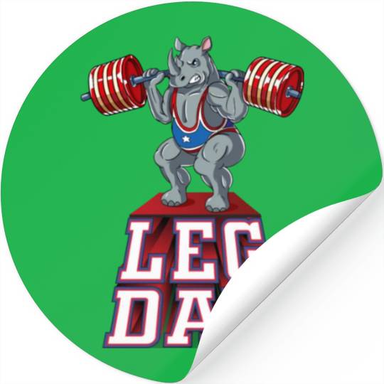Leg Day Rhino Weight Lifting Squat Gym Stickers