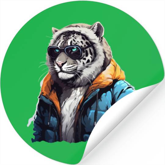Street Style Snow Leopard | Leopard Lovers Stickers