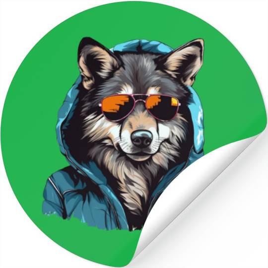 Street Style Gray Wolf | Wolf Lovers Stickers