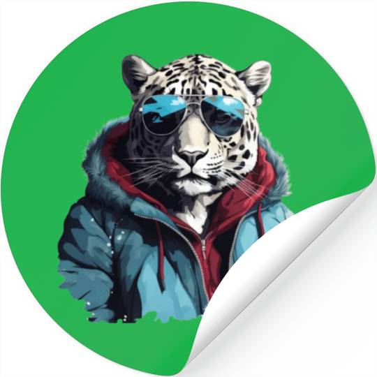 Street Style Snow Leopard | Leopard Lovers Stickers