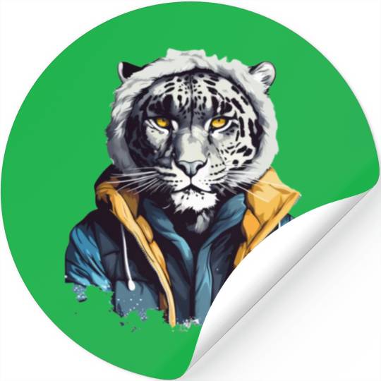 Street Style Snow Leopard | Leopard Lovers Stickers