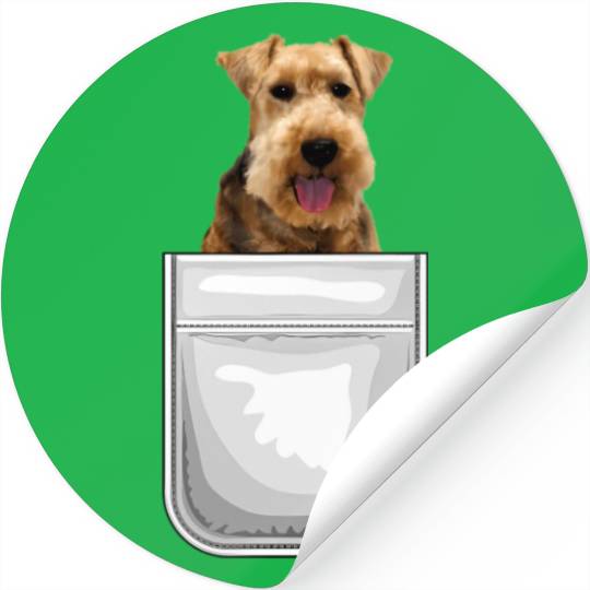 Welsh Terrier Puppy Dog In Your Pocket Stickers