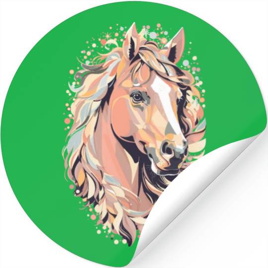 Sweet horse design - colorful horse silhouette Stickers