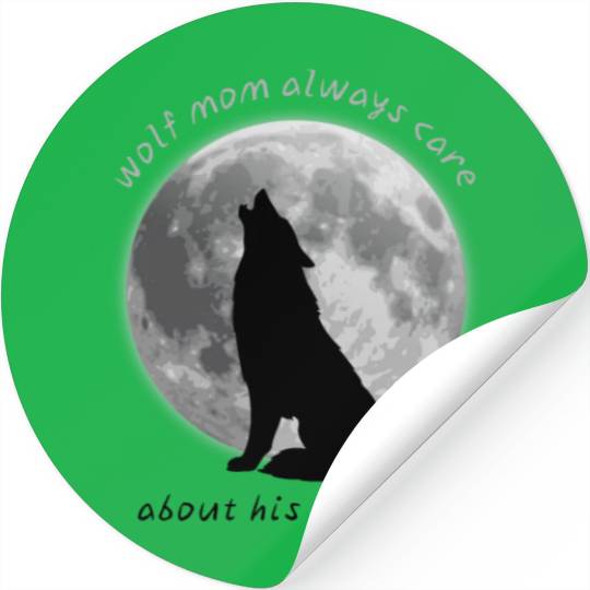 wolf mom always care about his children Stickers