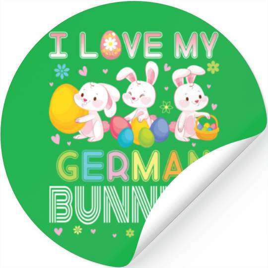 Color Flower Easter Eggs Happy Me I Love My German Stickers