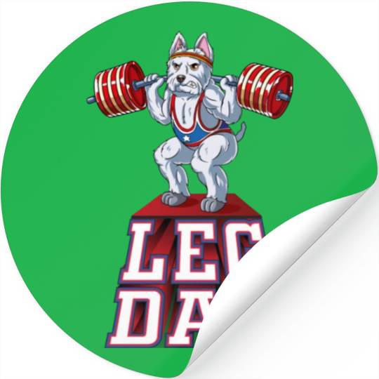 Leg Day Westie Weight Lifting Squat Gym Stickers