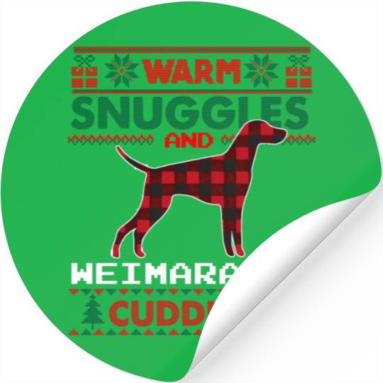 Weimaraner Dog Pajama Ugly Stickers