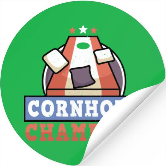Grunge Cornhole Champion Bean Bag Lover Stickers