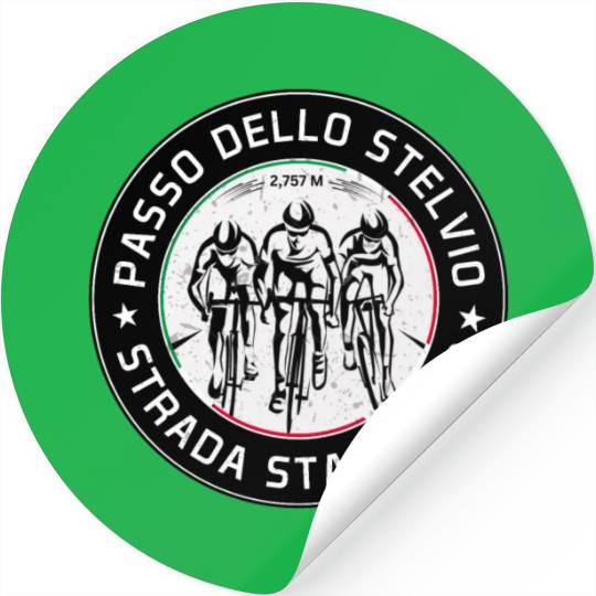 passo dello stelvio italian bicycle trip Stickers