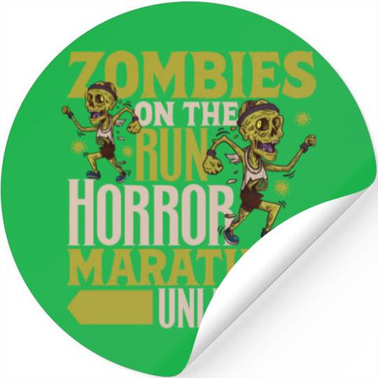 Horror Zombie Runner Half Marathon Running Jogging Stickers